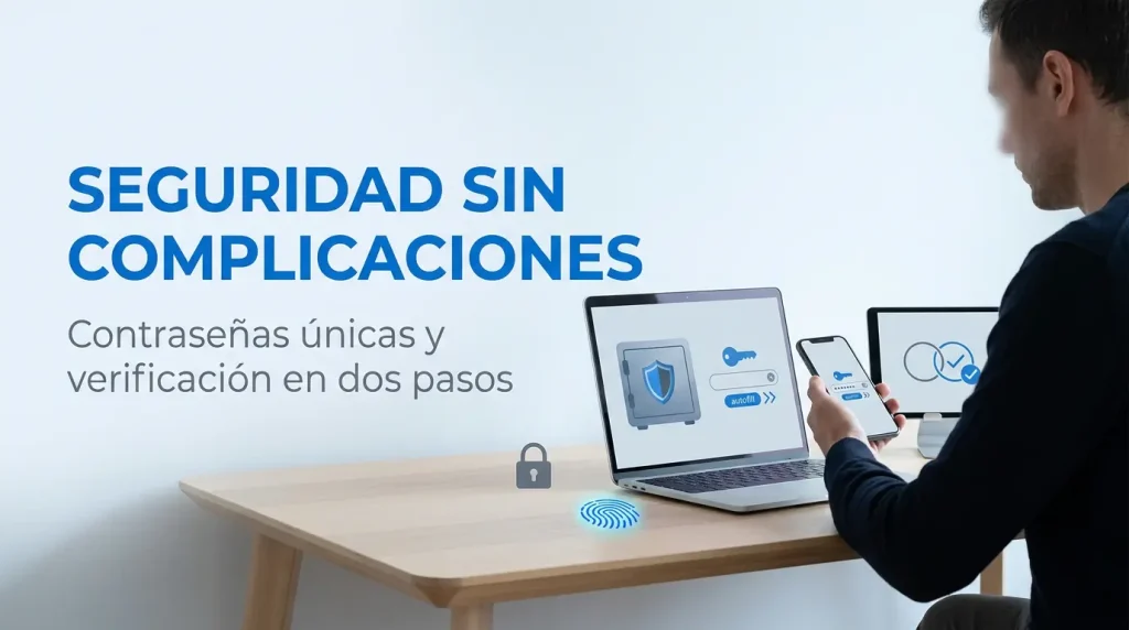 Uso de un gestor de contraseñas con autocompletado y verificación en dos pasos