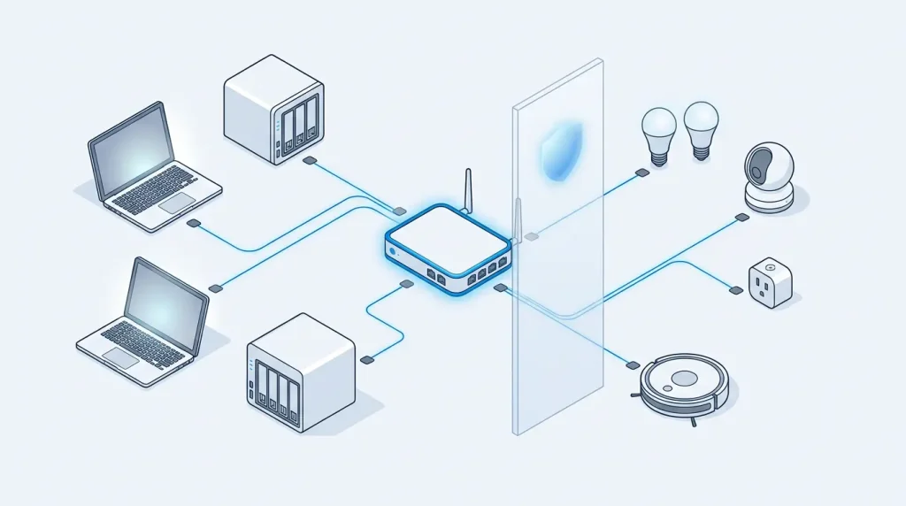 Arquitectura de reglas firewall IoT para aislar dispositivos