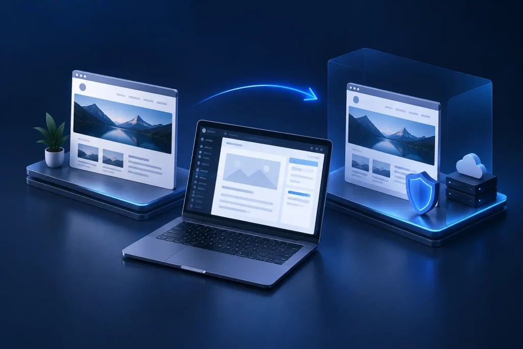 Ilustración de un entorno de pruebas en WordPress para realizar cambios sin afectar a la web publicada