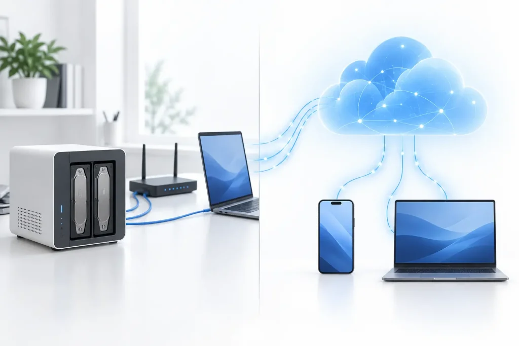 Comparación entre un NAS doméstico y el almacenamiento en la nube para guardar archivos