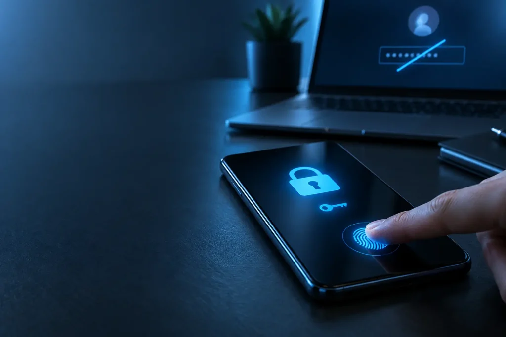 Passkeys frente a contraseñas en un móvil para iniciar sesión de forma segura