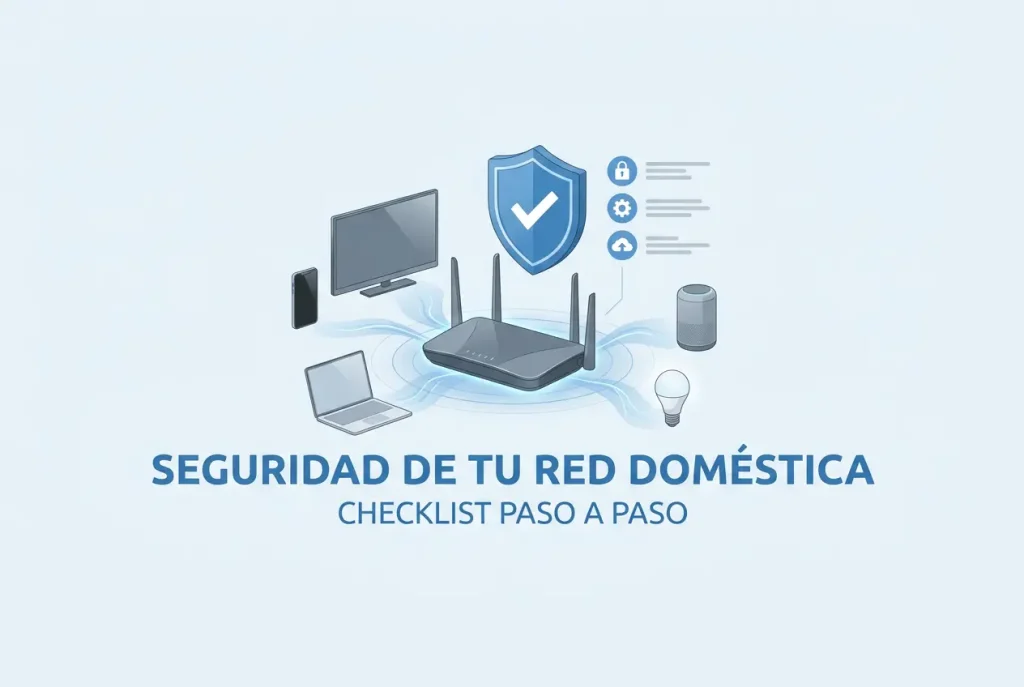 Seguridad de la red doméstica con un router protegido y varios dispositivos conectados